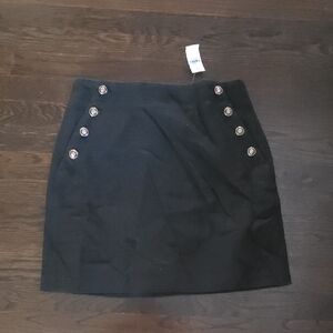 Black Button-Detail Women's Skirt